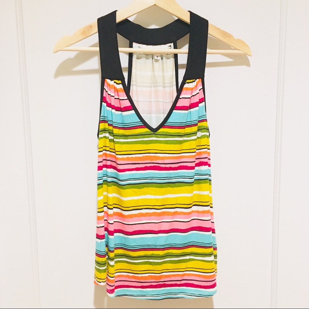 ⭐️ Trina Turk Rainbow Stripe Racerback Tank Top XS